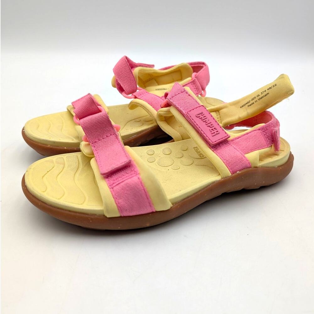 Camper Wous Strappy Flat Sandals Open Toe Kids Girls Baby Pink Size US5 EU37